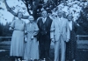 1935. Dotter till Hans Olsson fostermor, hans fostermor Gertud Elisabet Persson?, Hans Olsson, Olof August Hansson och hans syster Anna Kristina. (Martin Olson Seattle)